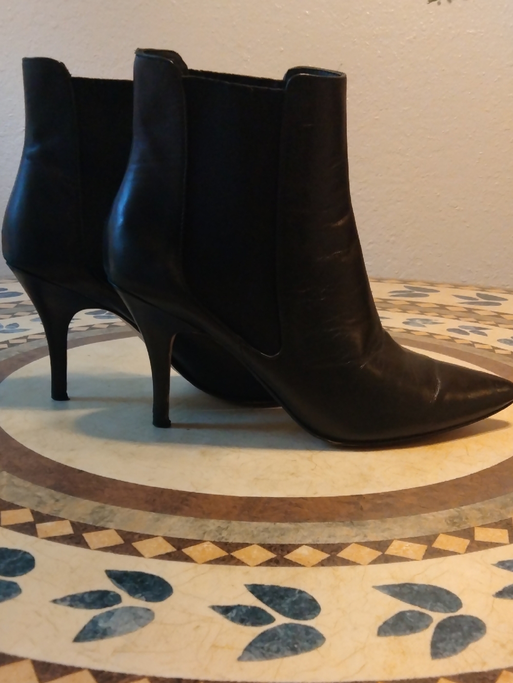 Dune London Black Pointed-Toe Stiletto Ankle Boots